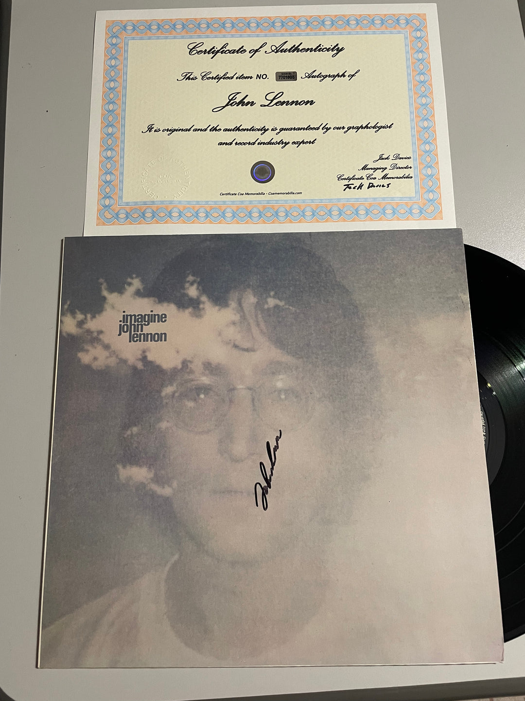 John Lennon Imagine 1971 LP - Firmato da John Lennon + COA