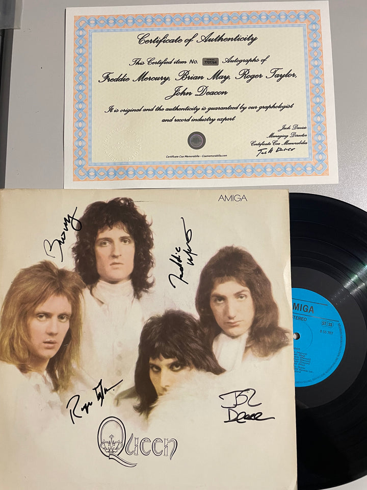 Queen "Queen" LP del 1981 - Firmato da Freddie Mercury, Brian May, John Deacon e Roger Taylor