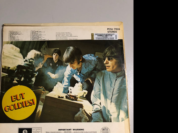 Vinilo LP Beatles Autógrafos John Lennon, Ringo Starr, Paul McCarteney y George Harrison 1976 45 rpm + COA