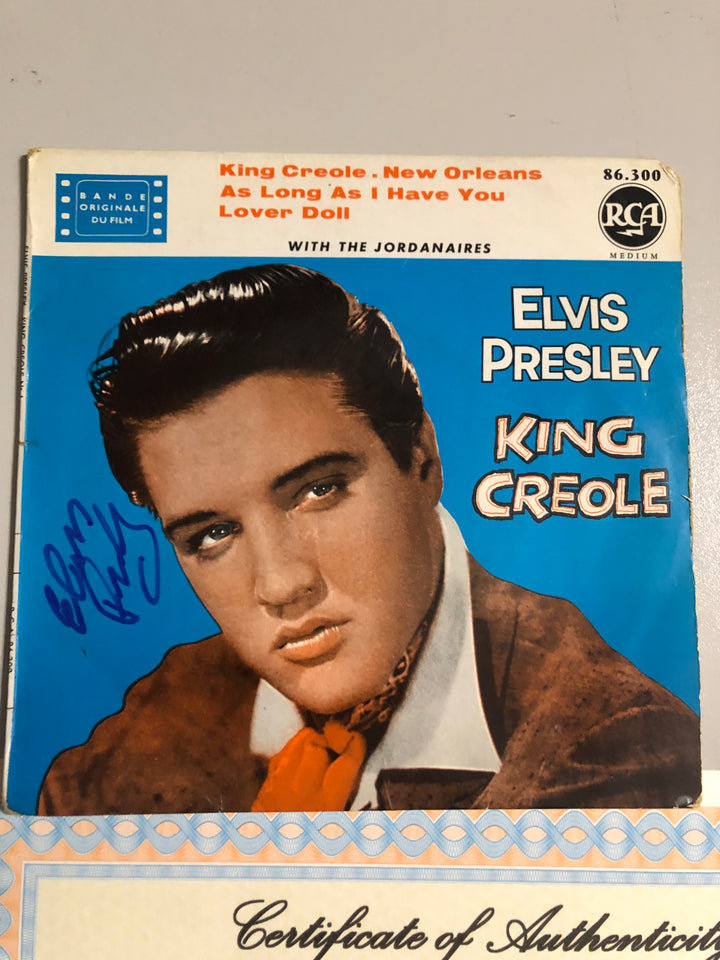 Elvis Presley - "King Creole" LP (1963) 45 RPM - Autographed by Elvis Presley