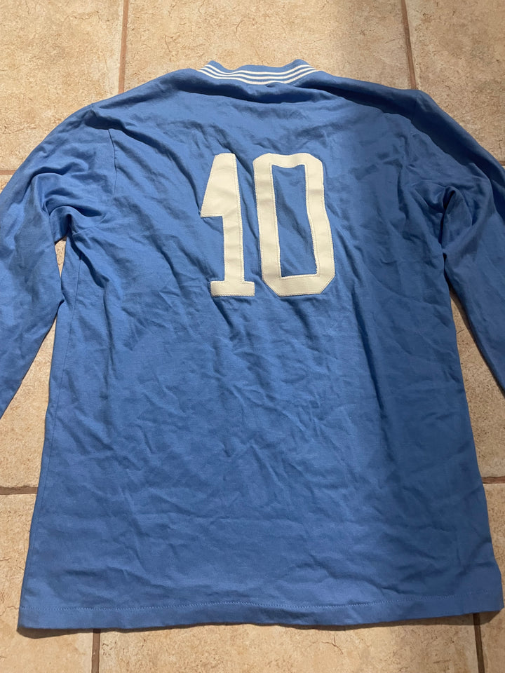 Camiseta de Maradona auténtica autografiada 1984/85 Partido del jugador del Napoli usado con certificado de autenticidad - azul xl