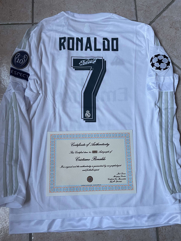 Maglia CR7 Cristiano Ronaldo Autografata Firmata Real Madrid Finale Champions League 2016 Vs Atletico Madrid