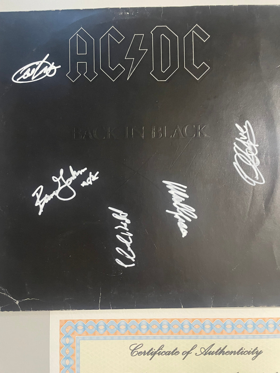 AC/DC Back in Black Signed LP by Jhonson Young Williams Rudd with Certificate of Authenticity