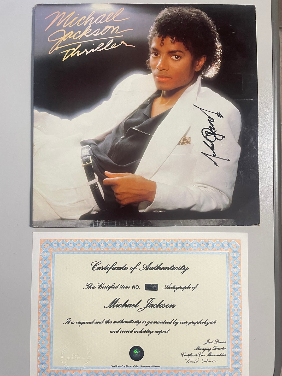 Signed Michael Jackson Thriller LP - 1982 Certified