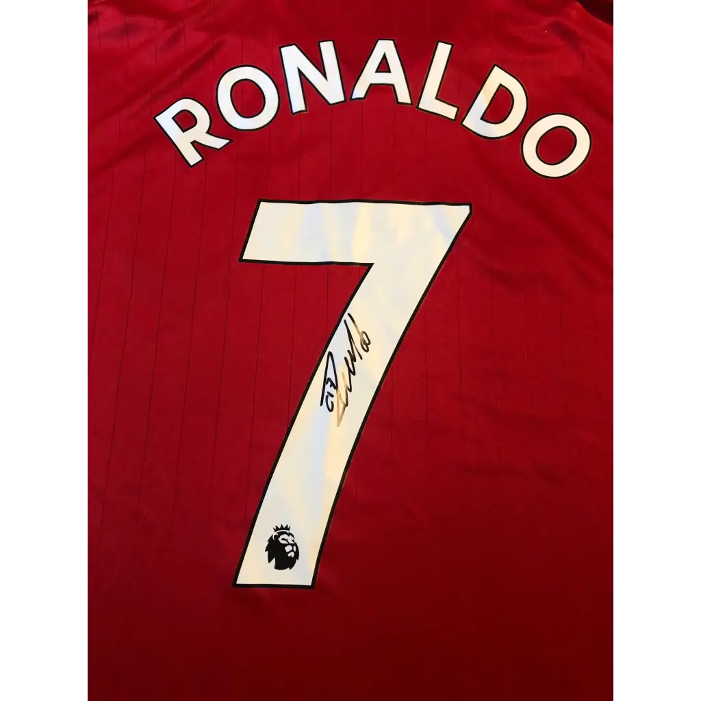 Jersey CR7 Cristiano Ronaldo Autographed Manchester United 2022/2023 Shirt - Vs Player Match + COA Memorabilia Certificate - Dream Autographs