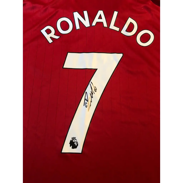 Jersey CR7 Cristiano Ronaldo Autographed Manchester United 2022/2023 Shirt - Vs Player Match + COA Memorabilia Certificate - Dream Autographs