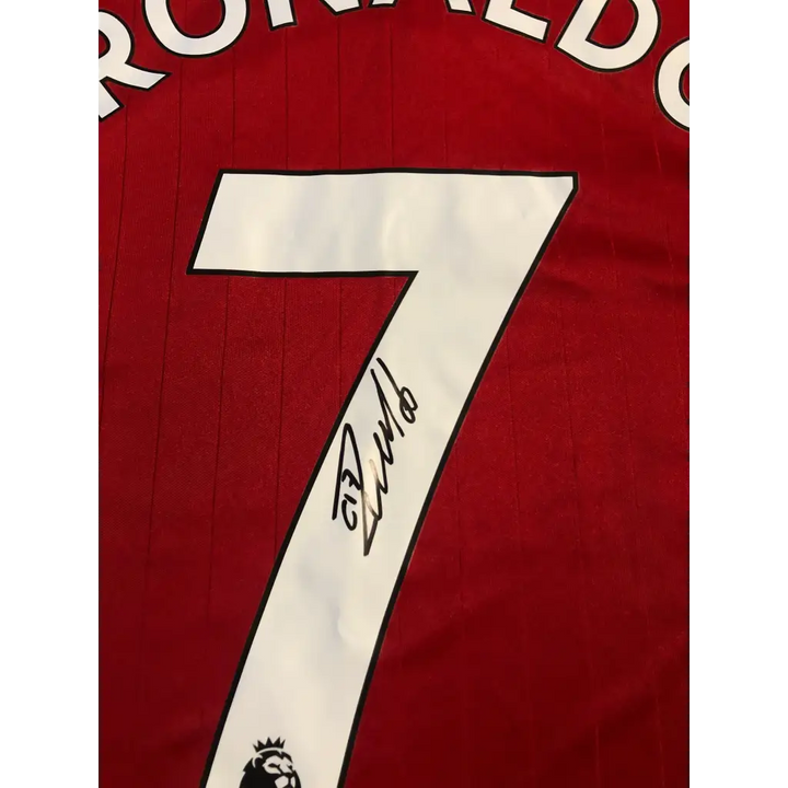 Ronaldo Jersey Shirt, Jersey CR7 Cristiano Ronaldo Autographed Manchester United 2022/2023 Shirt - Vs Player Match + COA Memorabilia Certificate