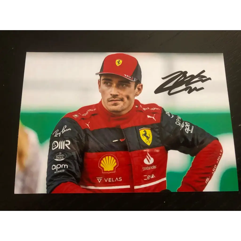 Charles Leclerc Autograph, Photo Charles Leclerc Autograph Hand Signed Ferrari F1 + Label Certificate Coa Memorabilia