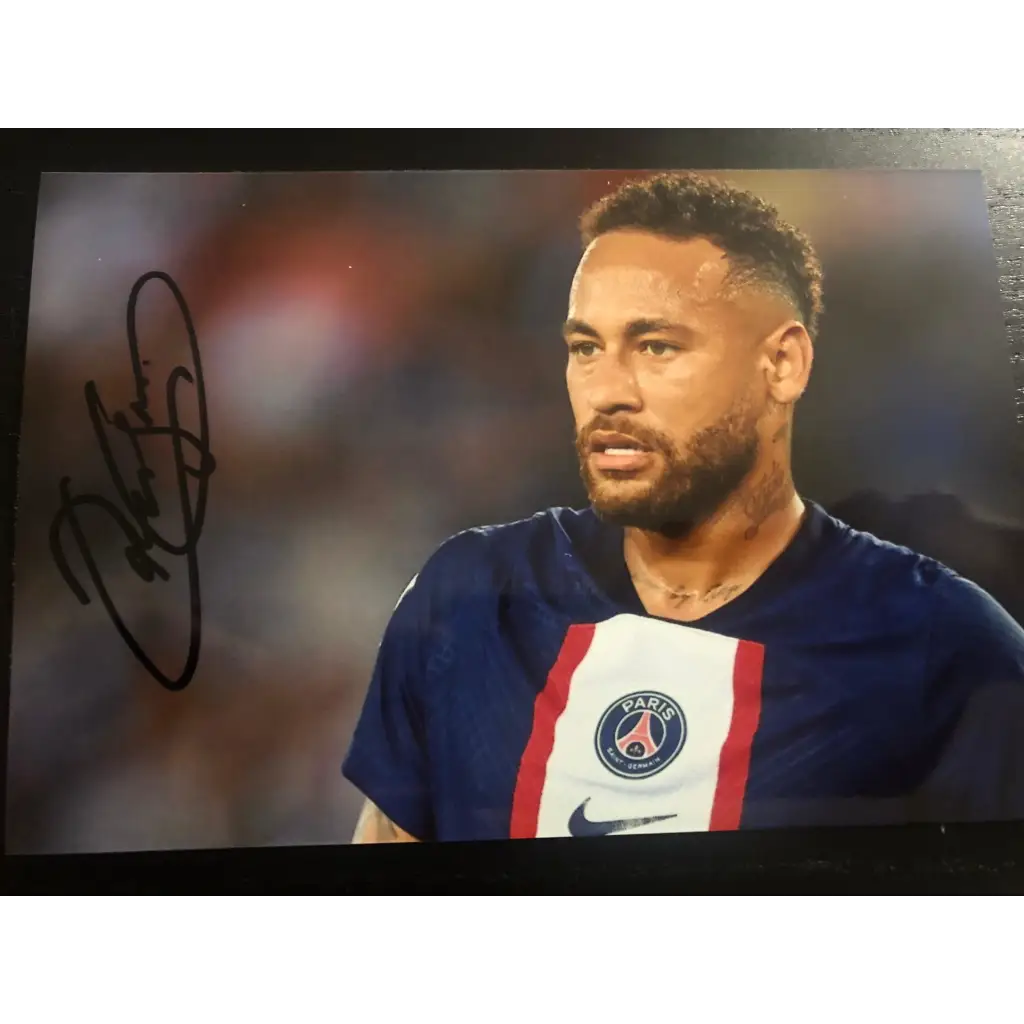 Neymar Jr Autograph Photo, Photo Neymar Jr Autograph Hand Signed PSG Paris Saint Germain+ Label Certificate Coa Memorabilia